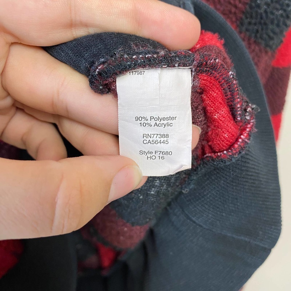 J.CREW Sweater Pullover Buffalo Plaid Check Fleece Shearling Sherpa Snap Size M - Picture 10 of 11